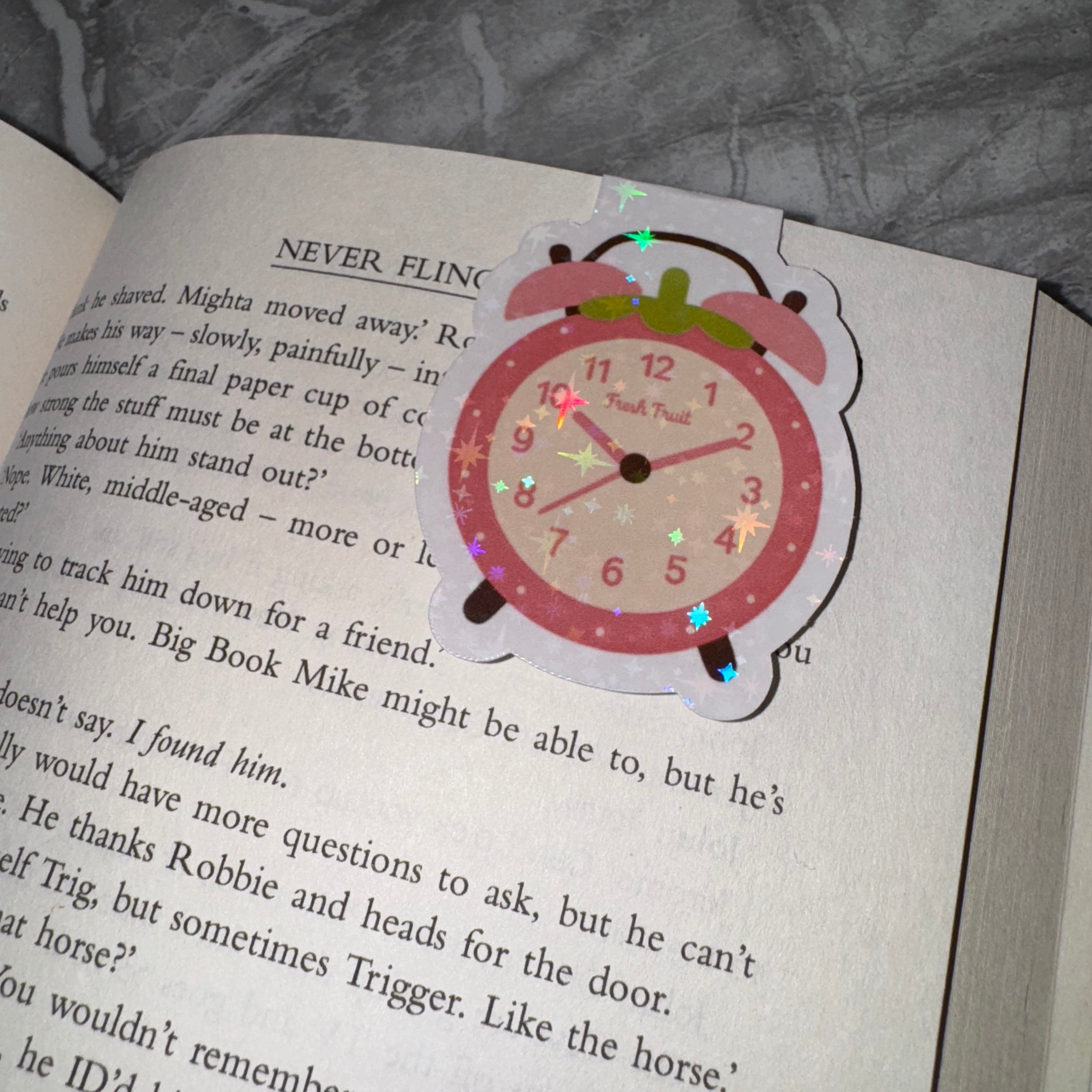 Strawberry Scoop Clock - Magnetic Bookmark
